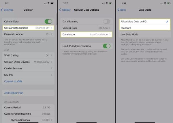 switch off data on iphone