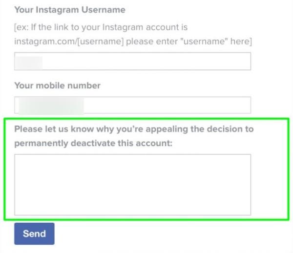 offer explanation for the suspension on Instagram