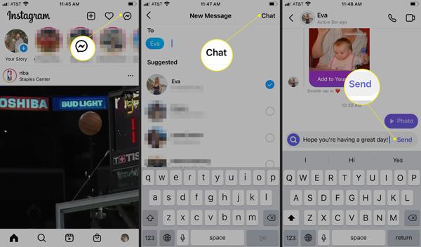 send DM on Instagram