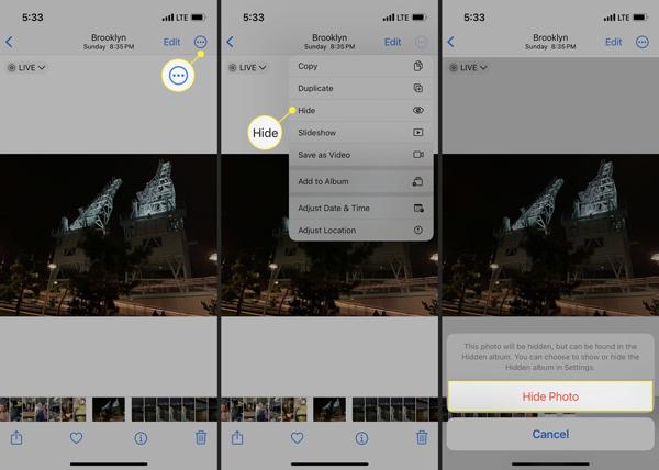 fotoğrafları gizle