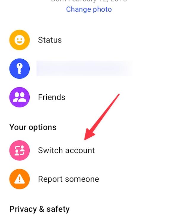 αλλαγή λογαριασμού