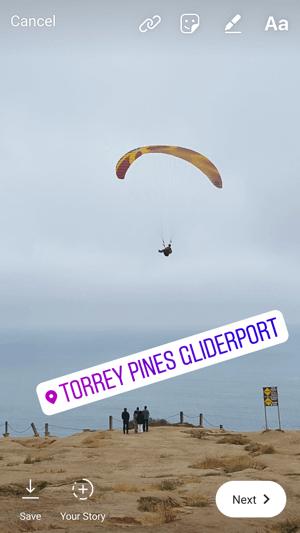 將位置標籤貼在快照上