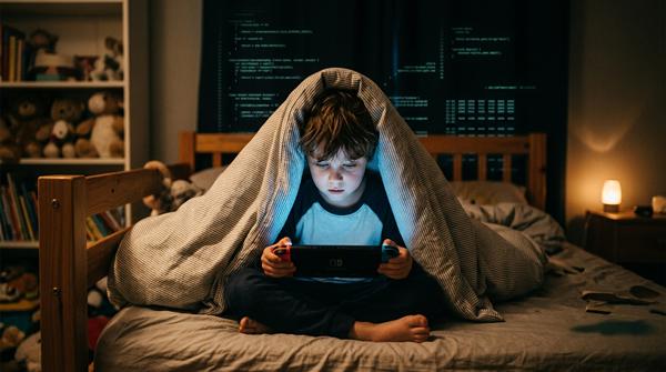 child's screen time on night