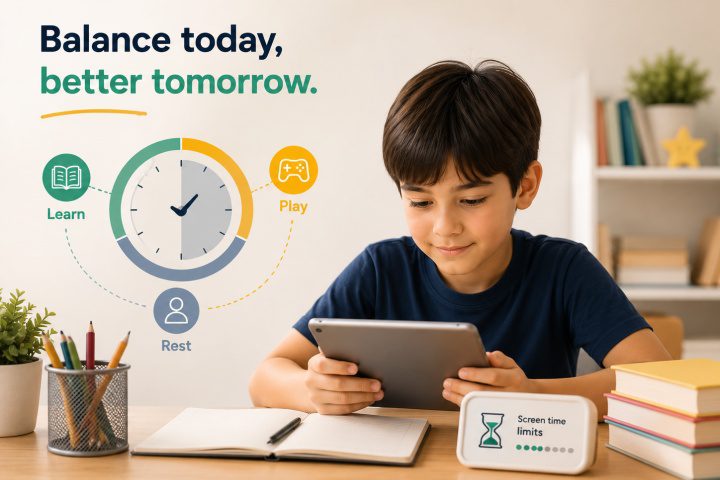 How much screen time should kids have during school days
