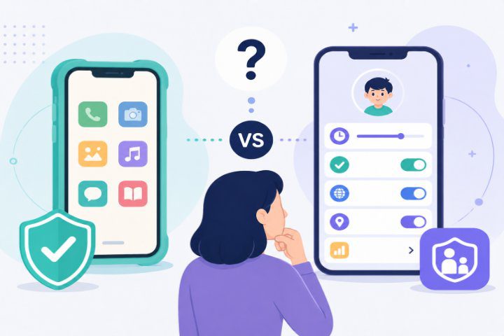 Should parents choose a kid-safe phone or parental control app