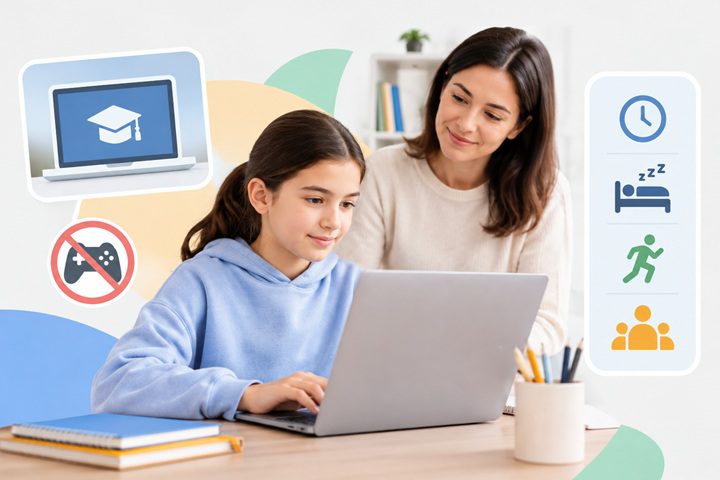 Build a family media plan when a child needs homework screens