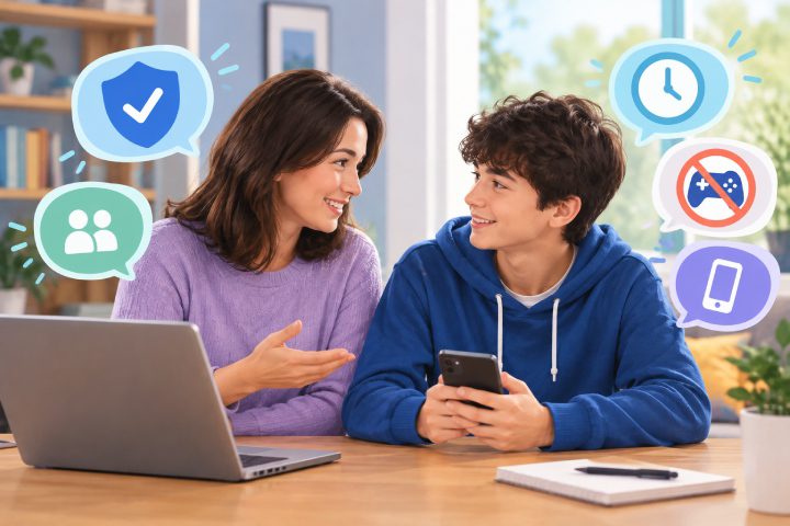 How can parents set digital safety rules without damaging trust with a teenager