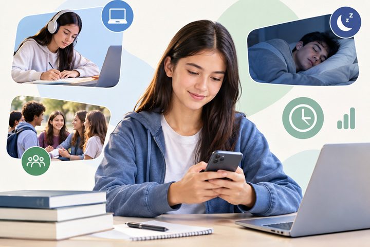 How much screen time is okay for Class 11 students?